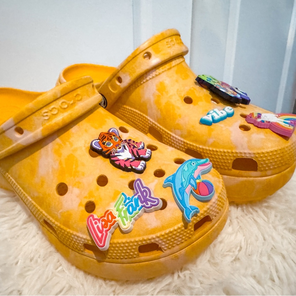 Lisa Frank Orange Creamsicle Adult Platform Crocs